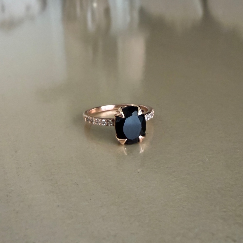 Moon Magic Rose Gold Obsidian Ring